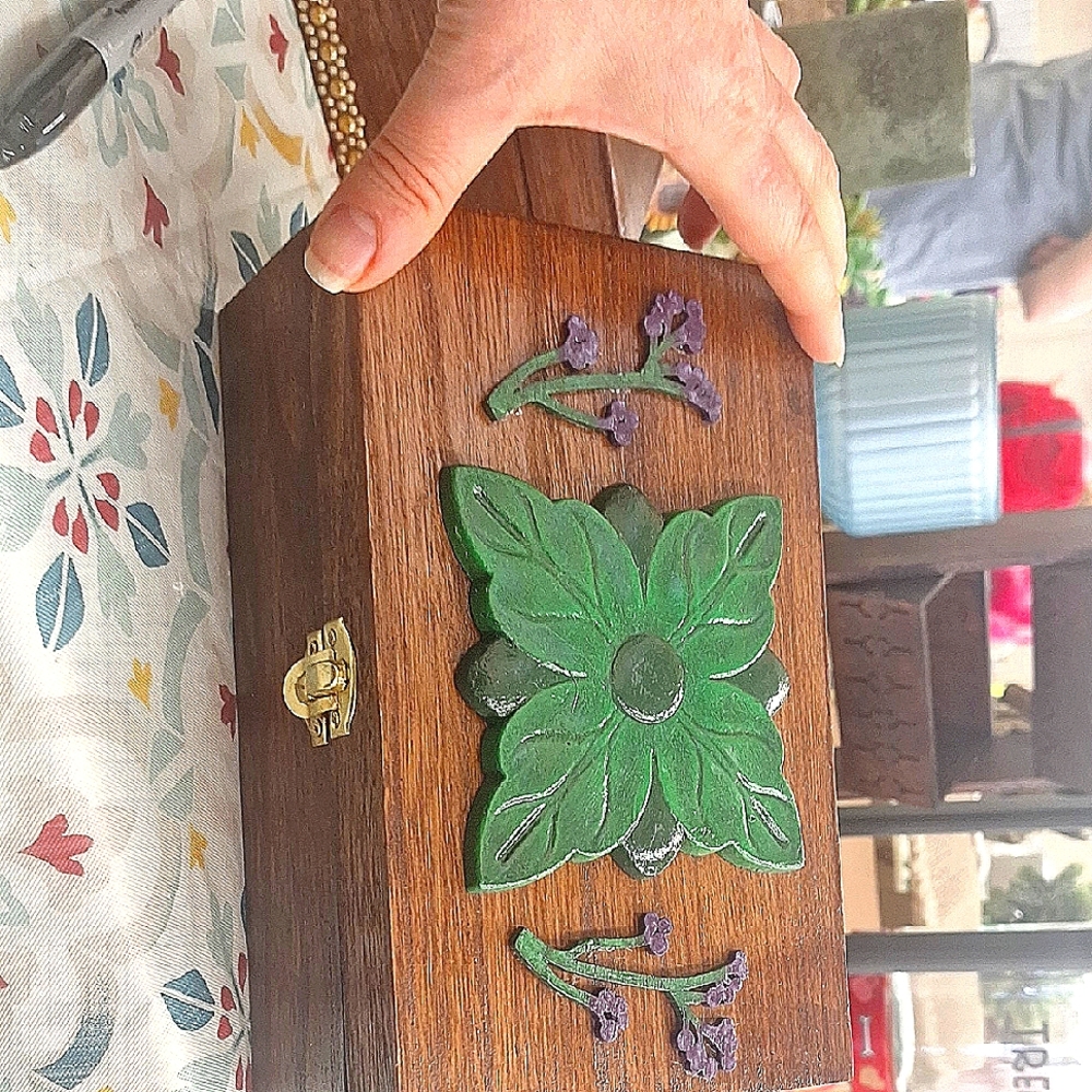 Rustic Brown and Green Accent Decor Piece